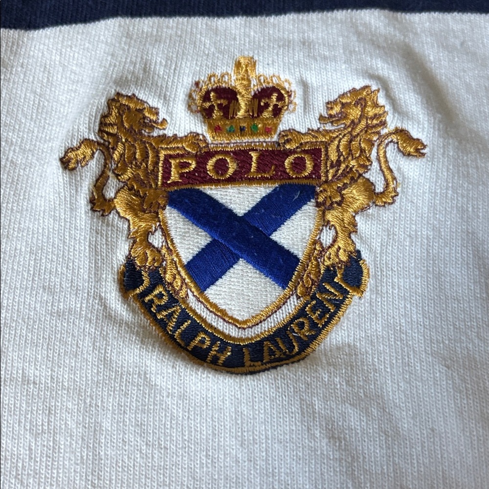 Ralph Lauren Classic Navy and Cream rugby shirt - Picture 4 of 8
